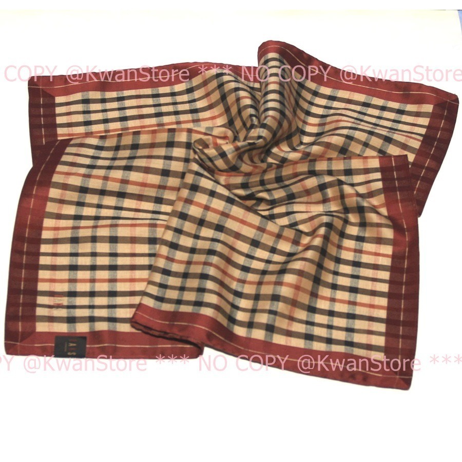 [經典系列] 日本製 DAKS經典 蘇格蘭格子 手帕 領巾 絲巾 方巾-細節圖4