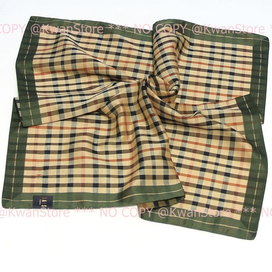 [經典系列] 日本製 DAKS經典 蘇格蘭格子 手帕 領巾 絲巾 方巾-細節圖5