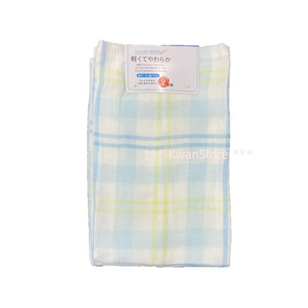 日本進口 格紋毛巾 麻紗毛巾 浴巾 方巾 嬰兒毛巾-細節圖5