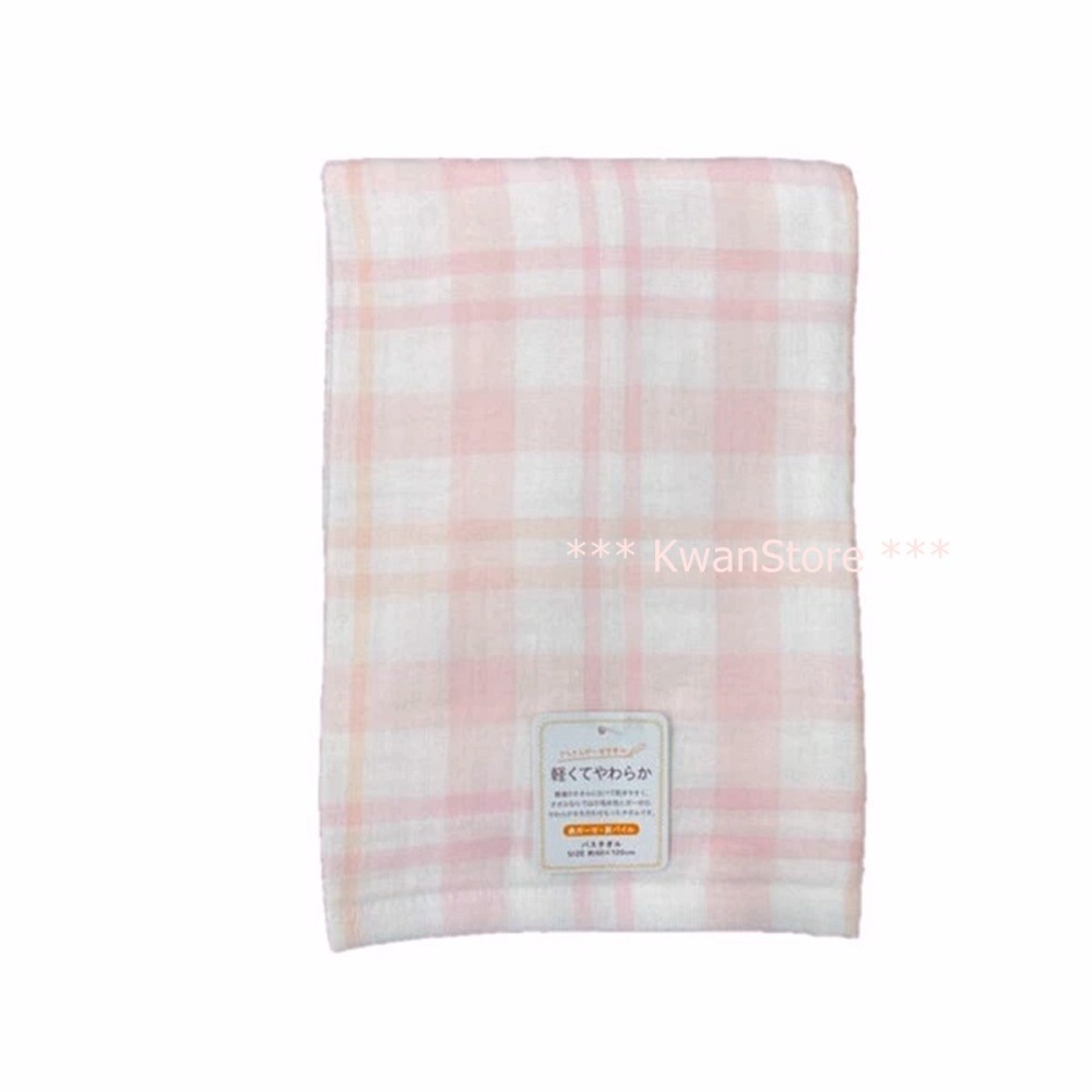 日本進口 格紋毛巾 麻紗毛巾 浴巾 方巾 嬰兒毛巾-細節圖7