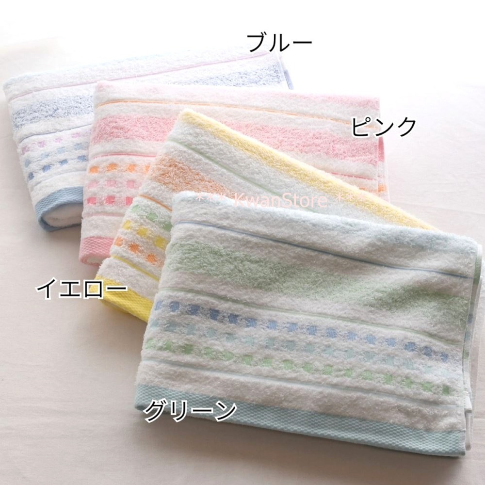 日本製 泉州 毛巾 方巾 浴巾~橫條紋~ 輕薄快乾-細節圖3