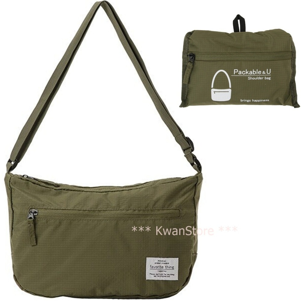 日本進口 優美社背包 斜背包 肩包 Packable&U 背包BK GY G 可摺疊收納-細節圖7