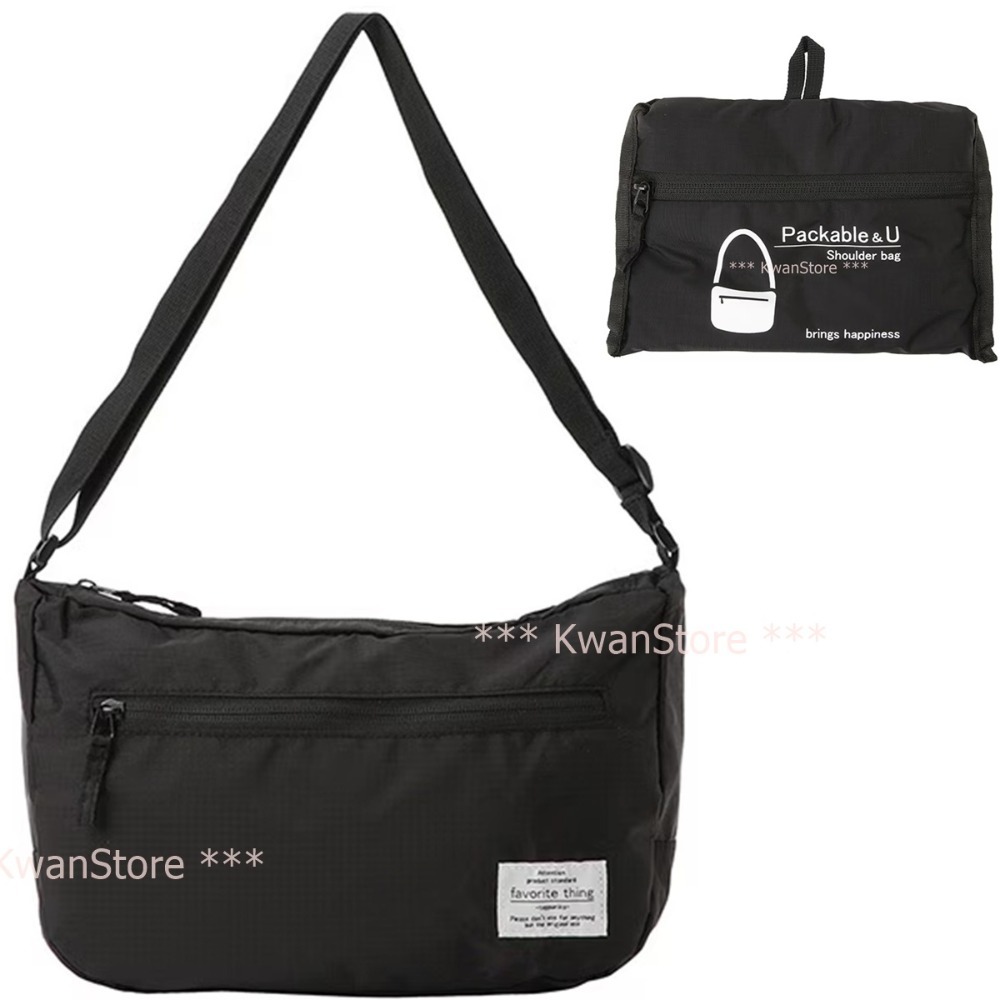日本進口 優美社背包 斜背包 肩包 Packable&U 背包BK GY G 可摺疊收納-規格圖8