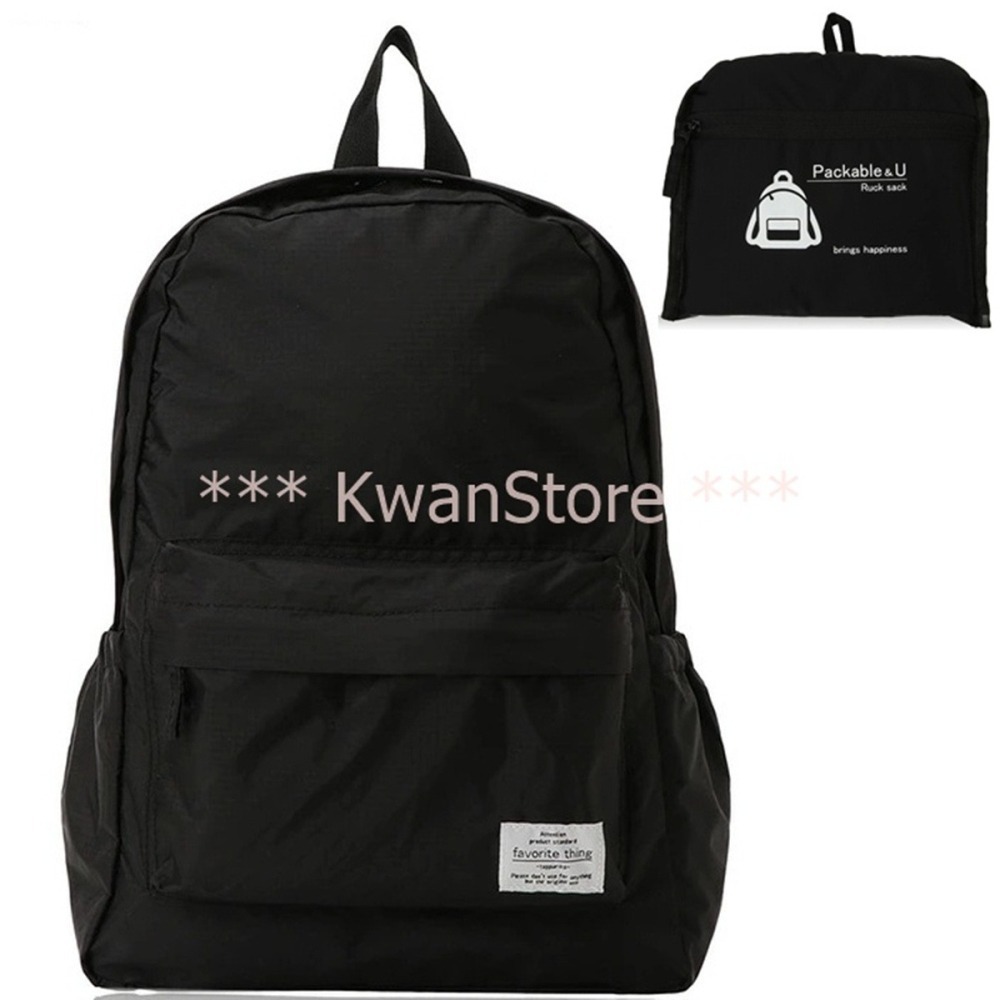 日本進口 優美社後背包 Packable&U 背包 BK GY G 可摺疊收納 旅行購物好方便-細節圖3