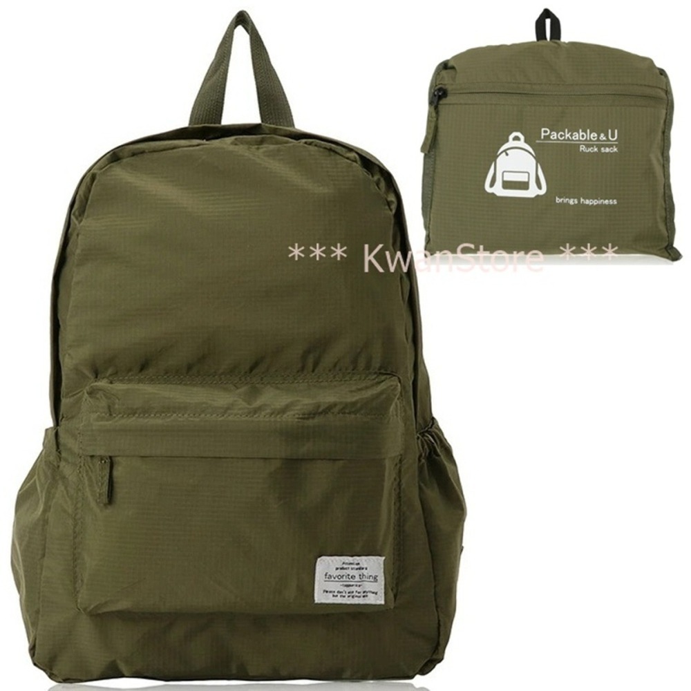 日本進口 優美社後背包 Packable&U 背包 BK GY G 可摺疊收納 旅行購物好方便-細節圖7