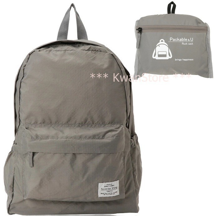 日本進口 優美社後背包 Packable&U 背包 BK GY G 可摺疊收納 旅行購物好方便-規格圖8