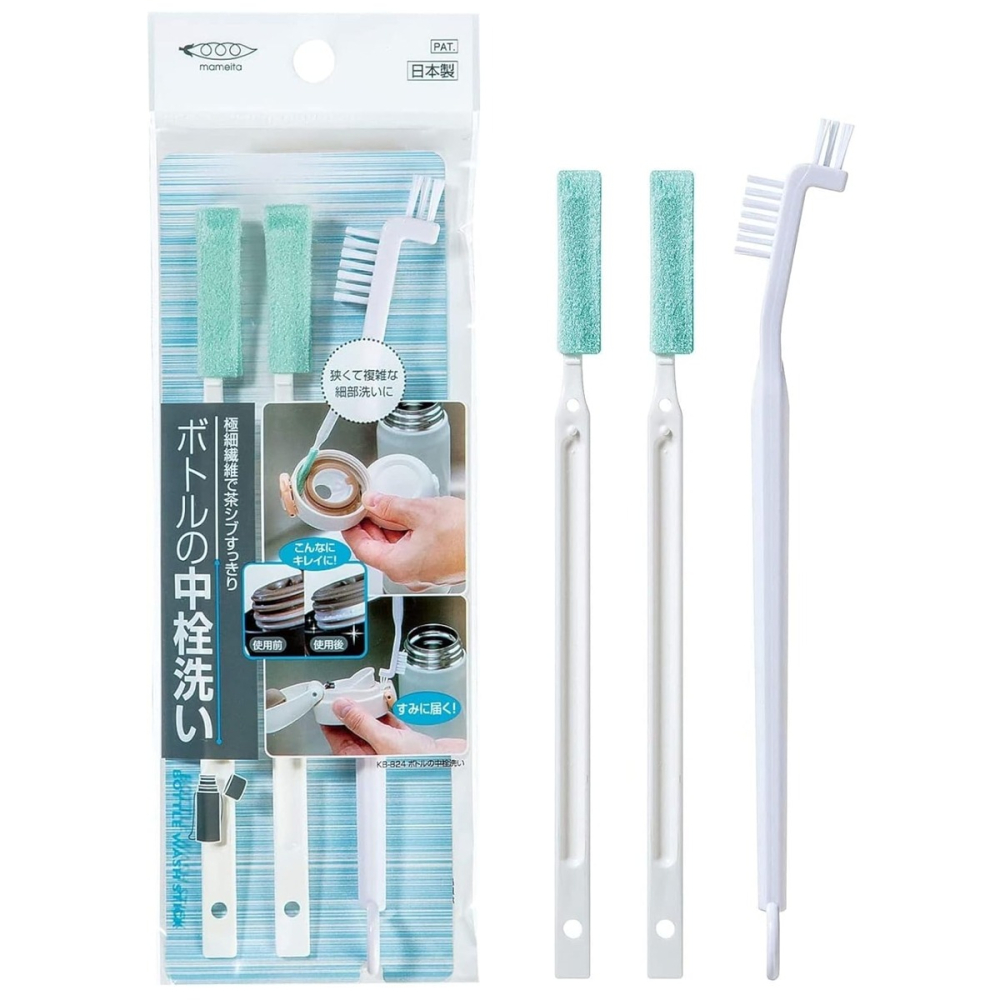 [三入組]日本製 Mameita杯瓶蓋隙縫刷組 縫細刷 瓶刷 瓶口刷-細節圖2