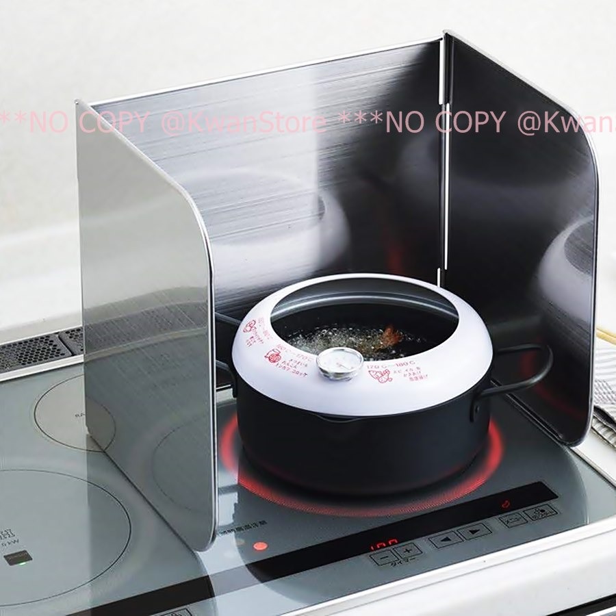 日本製 防噴油擋板 遮片 瓦斯爐用遮板 430不鏽鋼 廚房防噴濺 防濺油 容易清洗重複使用超環保-細節圖5