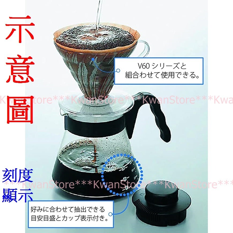 日本製 Hario V60咖啡壺 玻璃壺 花茶壺 泡茶壺 耐熱玻璃 微波爐可用~V60 coffer server-細節圖2