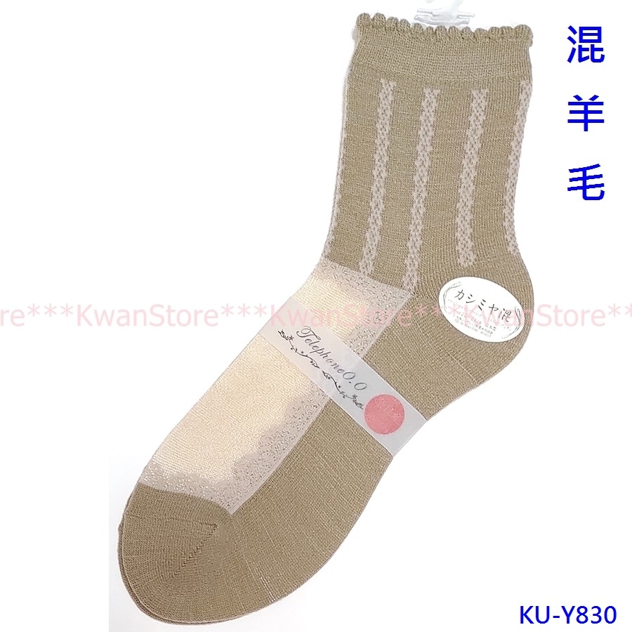 [22~24cm]日本襪 冬襪 襪子 毛襪 女襪 日本製~溫暖 混羊毛 優雅設計-規格圖10
