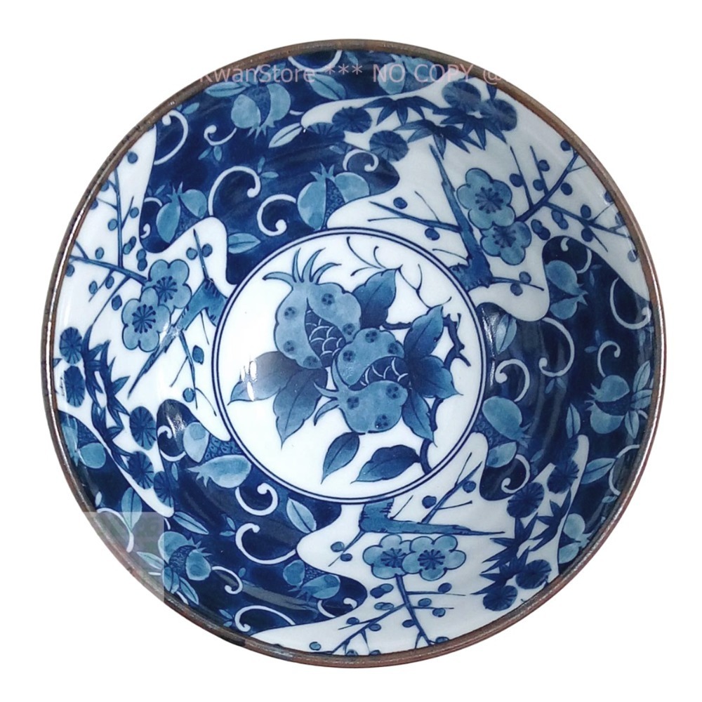日本製 美濃燒 藍繪變 麵碗 大碗公 湯碗 拉麵碗 丼飯碗~五種花色-規格圖9