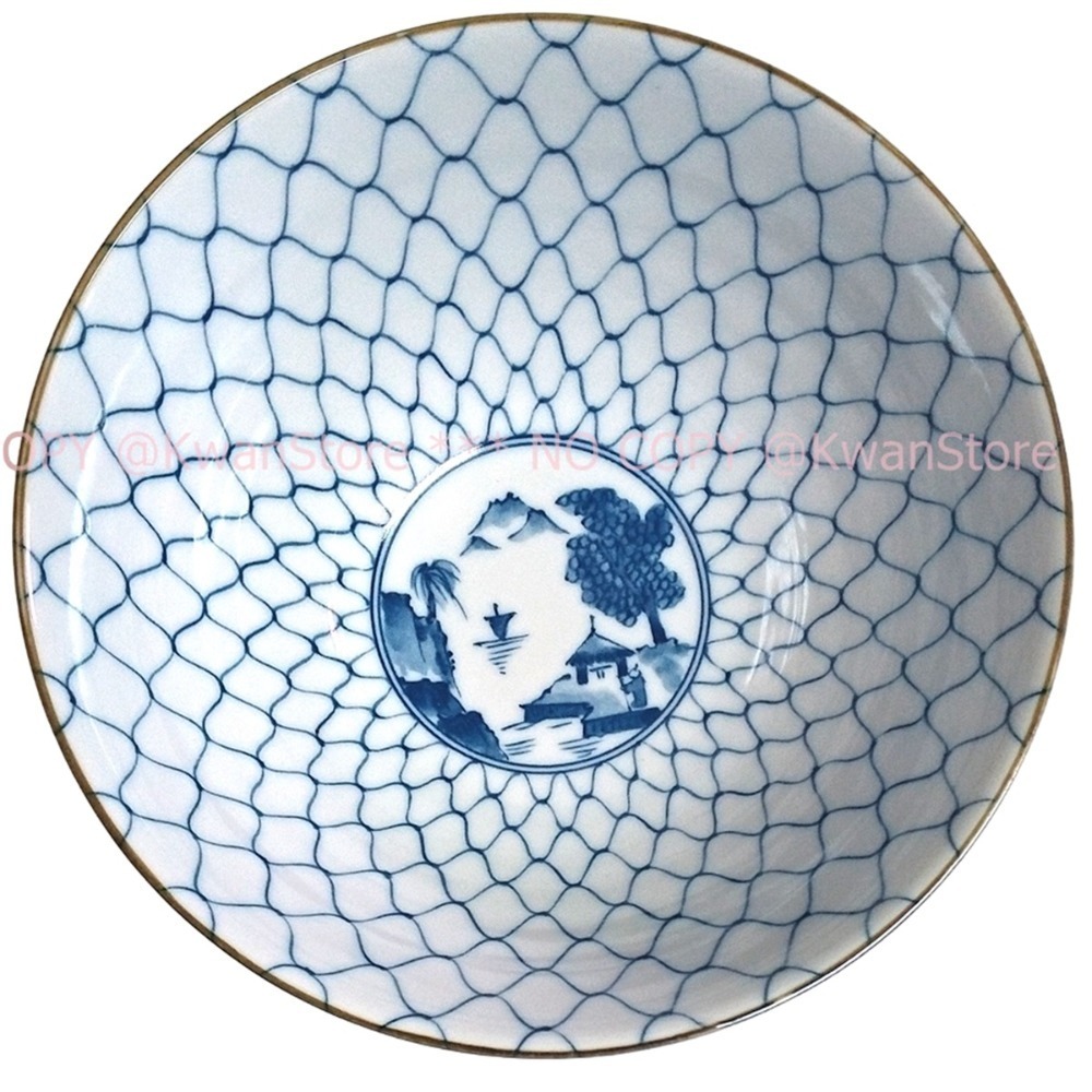 日本製 美濃燒 藍繪變 麵碗 大碗公 湯碗 拉麵碗 丼飯碗~五種花色-規格圖9