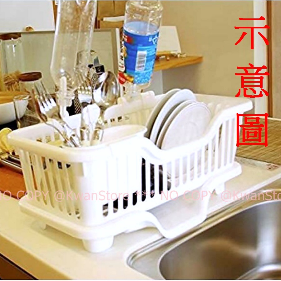 日本製 廚房碗盤水槽瀝水盤組 瀝水籃 置物盒 置物籃 瀝水架 碗盤杯子收納~附筷子架及杯架-細節圖4