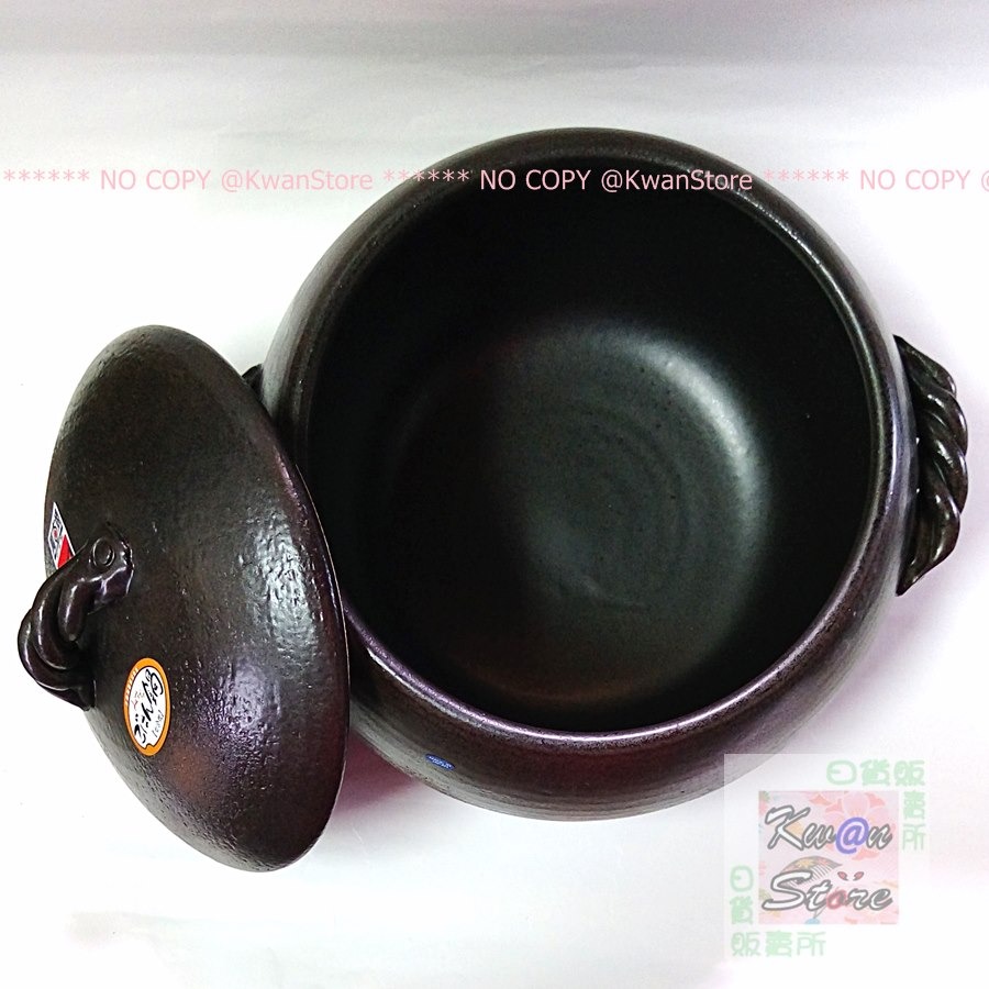 [7杯米用]日本製 萬古燒 灰釉炊飯鍋 燉鍋 砂鍋 陶鍋 煮飯鍋煮粥燉雞燉肉 附一上蓋-細節圖3