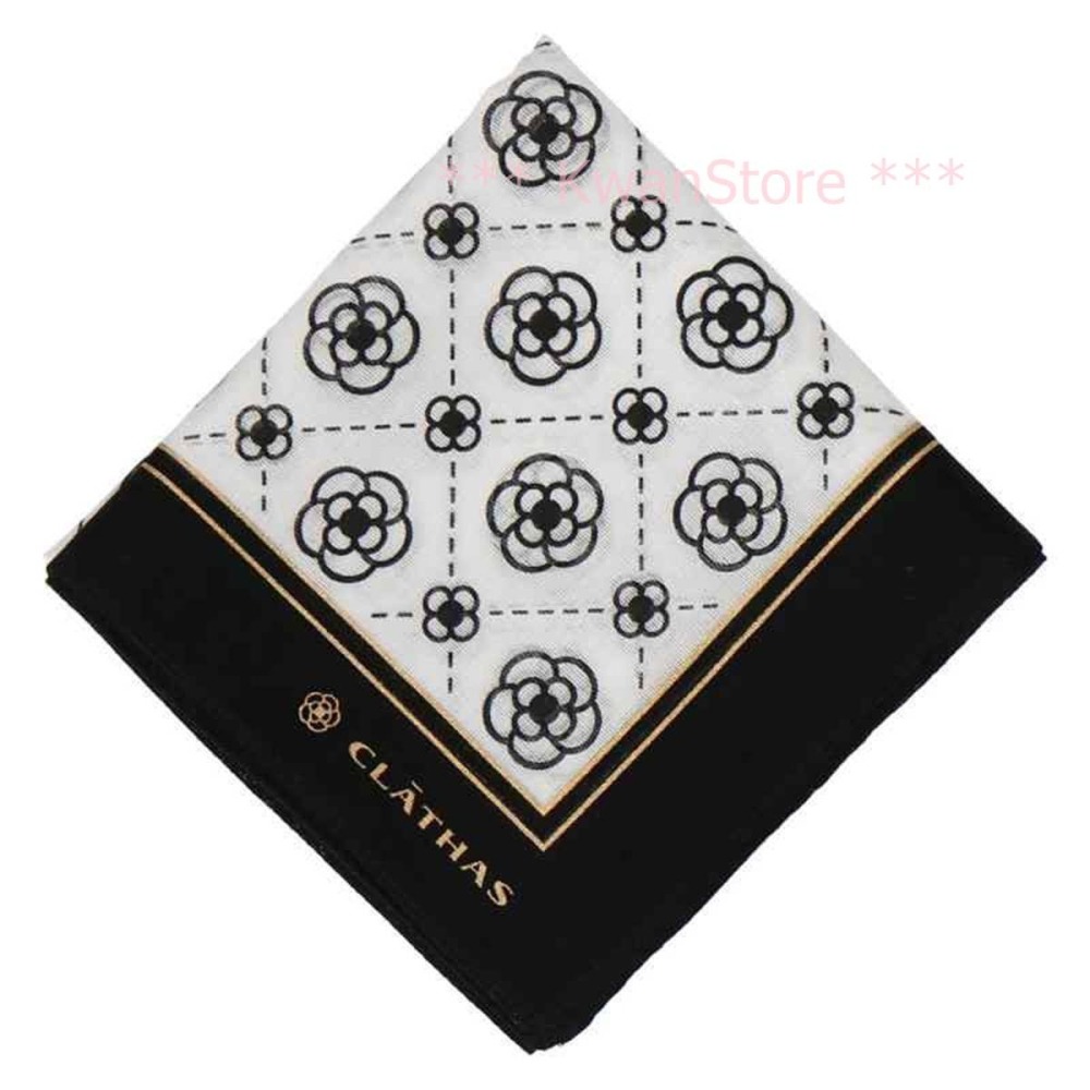 [58*58]日本製 CLATHAS山茶花 手帕 專櫃品牌 純棉手帕 大方巾 領巾 絲巾 圍巾-細節圖3