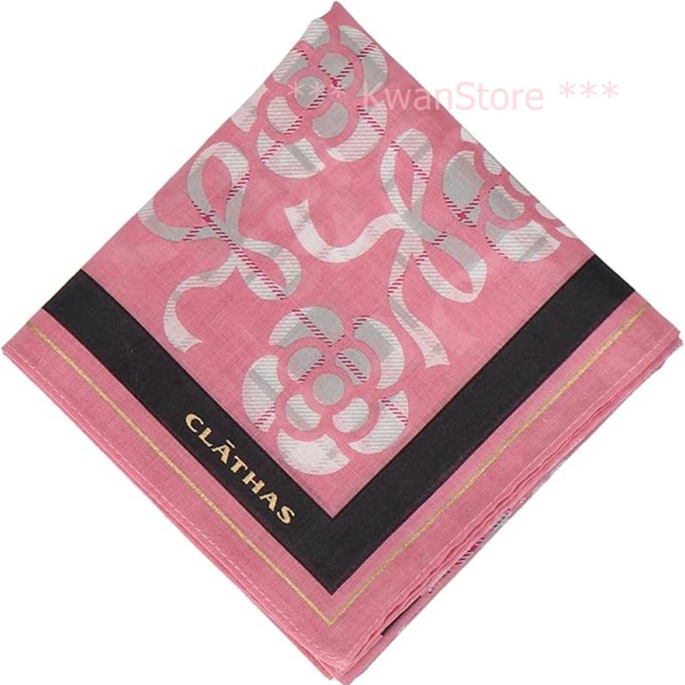 [53*53]日本製 CLATHAS山茶花 手帕 專櫃品牌 純棉手帕 領巾 絲巾 圍巾-規格圖6