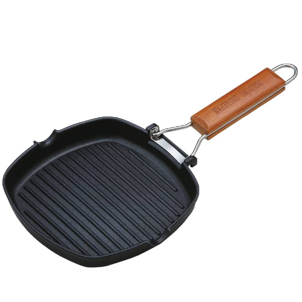 日本進口 谷口金屬 露營折疊烤盤 平底鍋 野營 燒烤攜帶方便 不沾鍋 煎盤~IH 瓦斯爐可-細節圖3