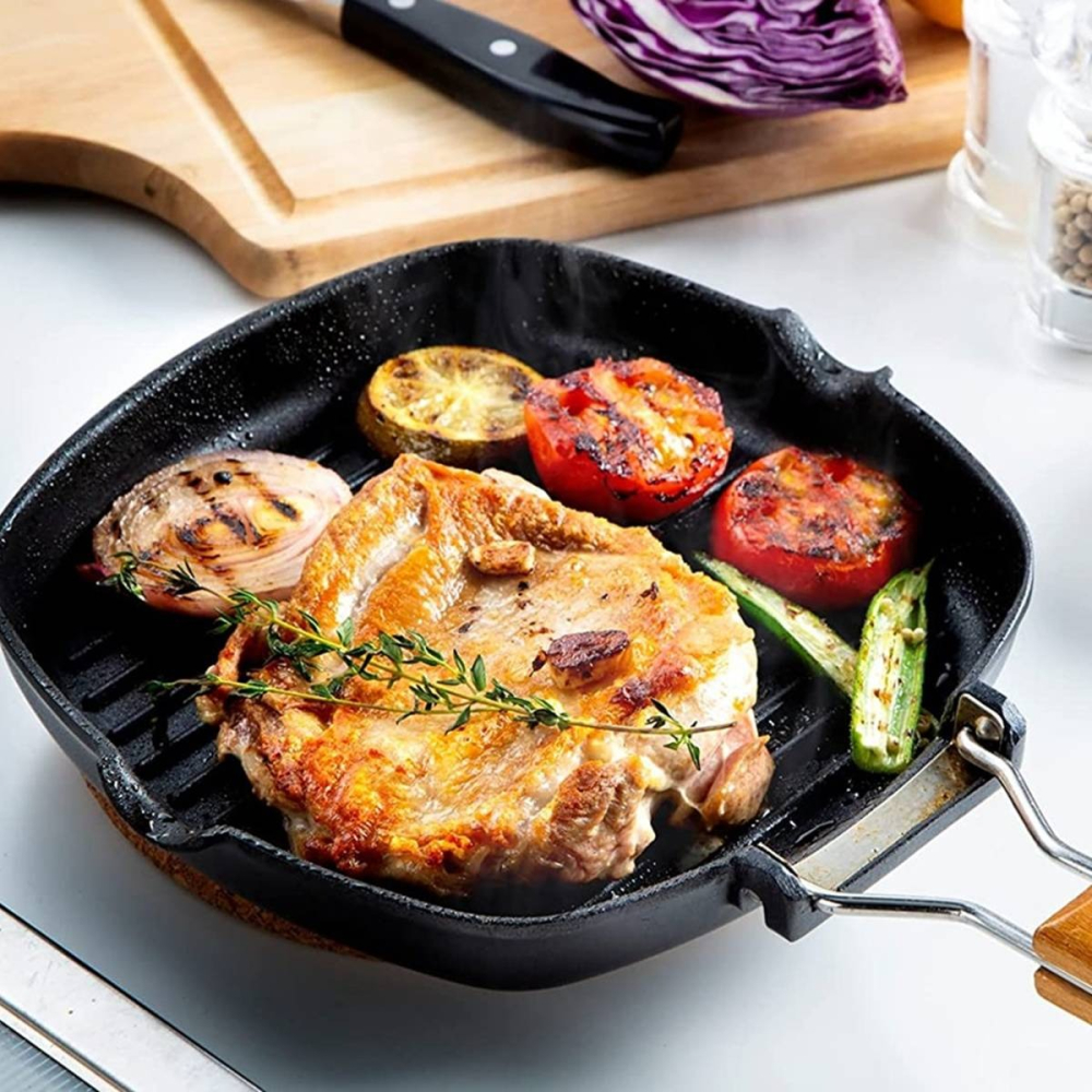 日本進口 谷口金屬 露營折疊烤盤 平底鍋 野營 燒烤攜帶方便 不沾鍋 煎盤~IH 瓦斯爐可-細節圖6