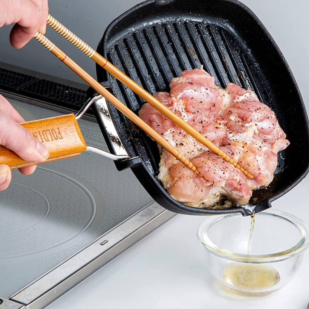 日本進口 谷口金屬 露營折疊烤盤 平底鍋 野營 燒烤攜帶方便 不沾鍋 煎盤~IH 瓦斯爐可-細節圖7