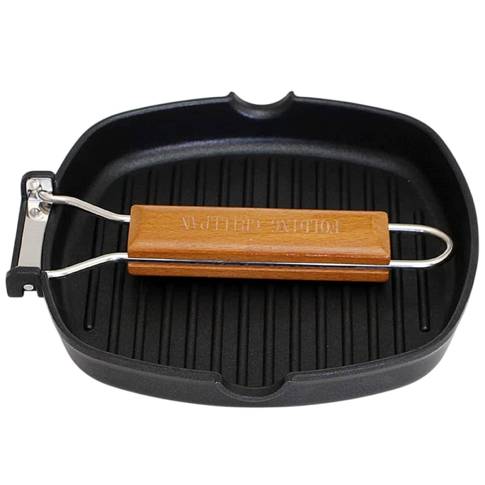 日本進口 谷口金屬 露營折疊烤盤 平底鍋 野營 燒烤攜帶方便 不沾鍋 煎盤~IH 瓦斯爐可-細節圖8