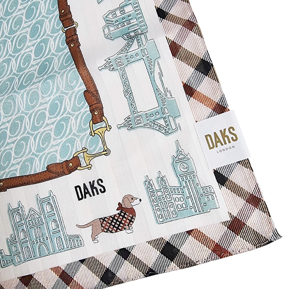[48*48]日本製 DAKS 女士手帕 棉質手帕 純棉方巾 領巾 絲巾-細節圖3
