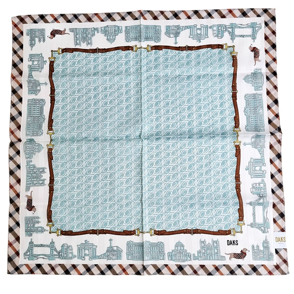 [48*48]日本製 DAKS 女士手帕 棉質手帕 純棉方巾 領巾 絲巾-細節圖5