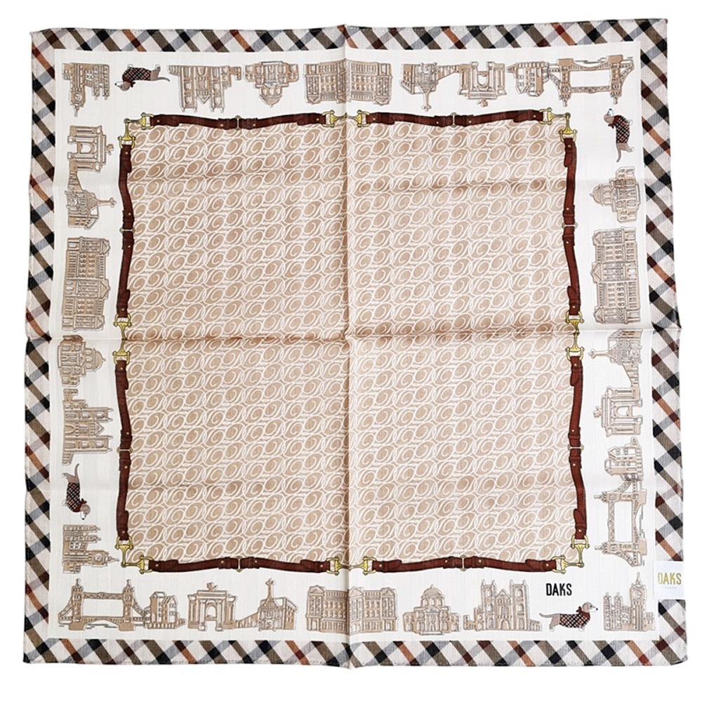 [48*48]日本製 DAKS 女士手帕 棉質手帕 純棉方巾 領巾 絲巾-細節圖6