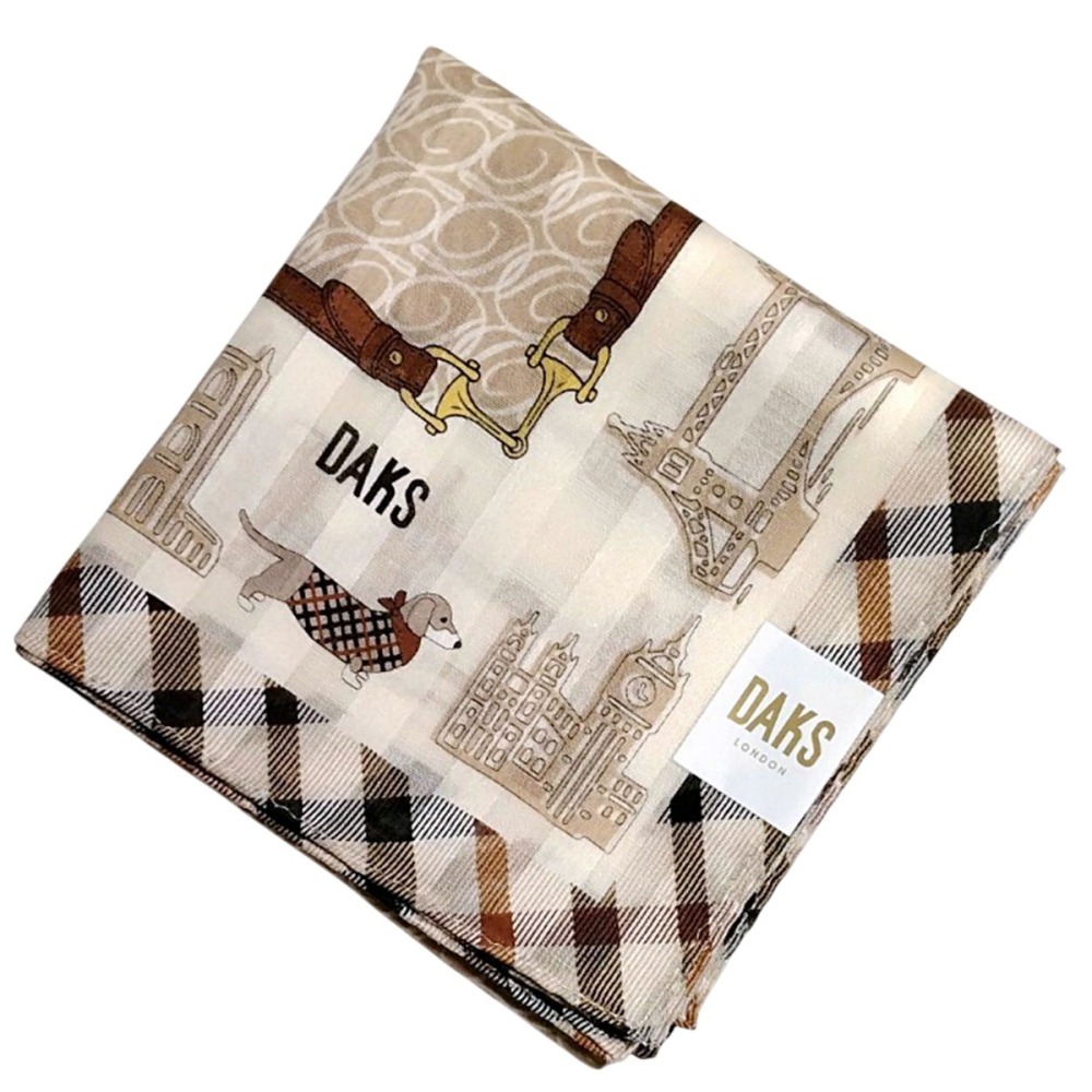 [48*48]日本製 DAKS 女士手帕 棉質手帕 純棉方巾 領巾 絲巾-細節圖9
