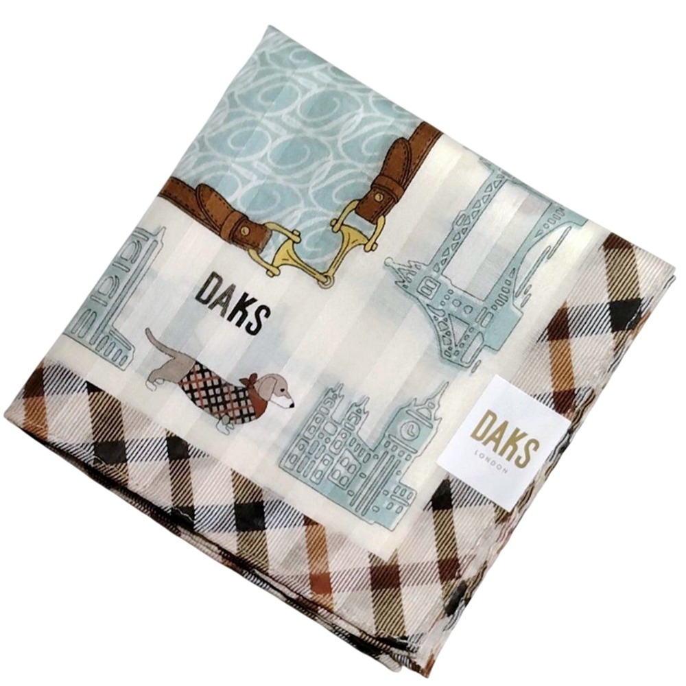 [48*48]日本製 DAKS 女士手帕 棉質手帕 純棉方巾 領巾 絲巾-規格圖10