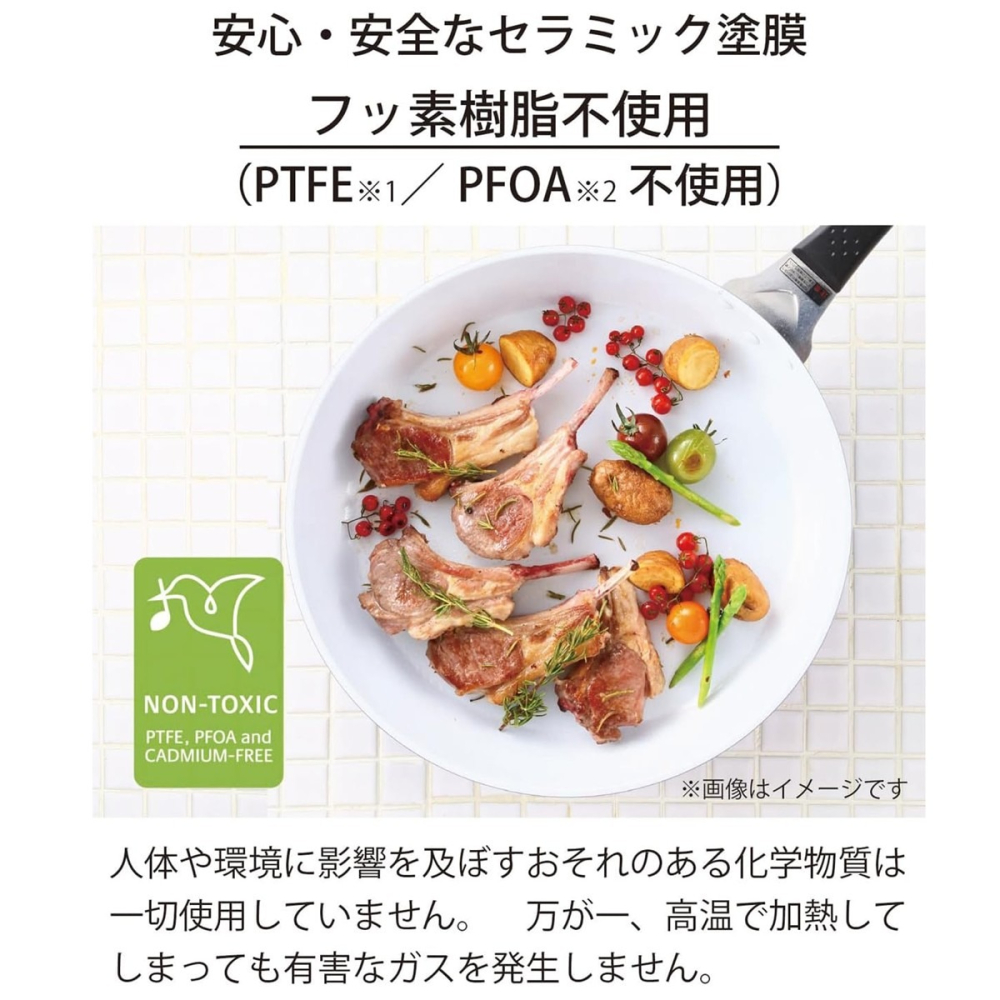 [28cm]日本進口 KYOCERA 京瓷平底鍋 炒鍋 深平底鍋 瓦斯爐專用-細節圖2