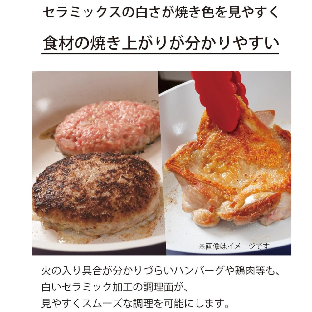 [28cm]日本進口 KYOCERA 京瓷平底鍋 炒鍋 深平底鍋 瓦斯爐專用-細節圖4