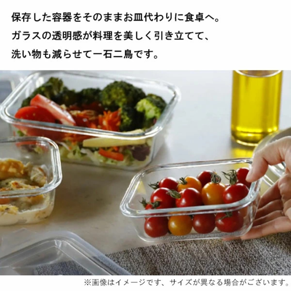 日本進口 CB耐熱玻璃三入保鮮盒 保存盒-細節圖7