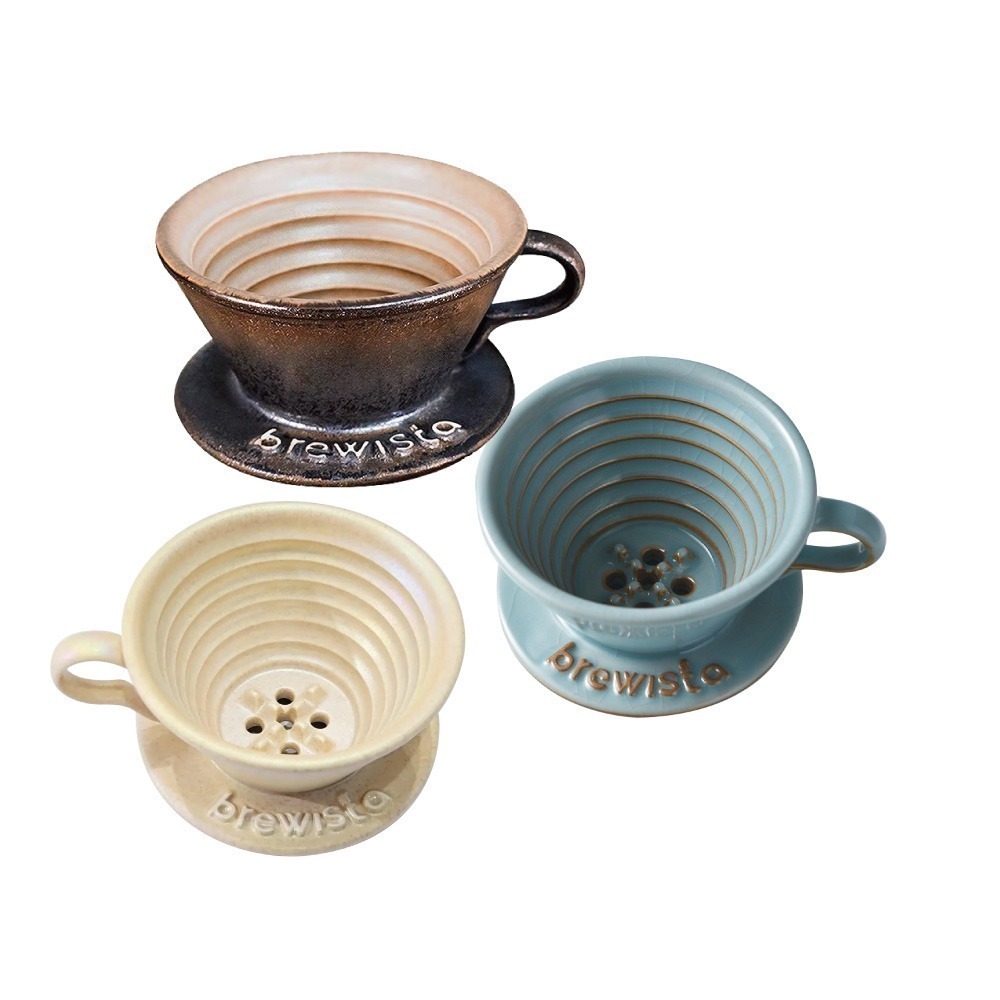 新款 Brewista 蛋糕濾杯 1-2人份 高溫陶瓷濾杯 155蛋糕型 更穩定萃取 冰晶藍 黑曜金 珊瑚色『歐力咖啡』-細節圖2