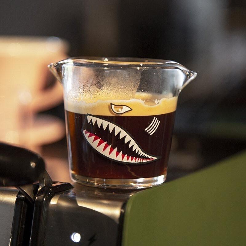 Earth 雙口濃縮杯 鯊魚版 玻璃量杯 盎司杯 一盒兩入-細節圖3