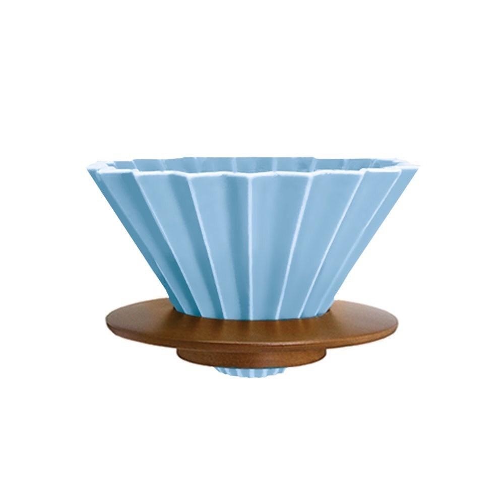 ORIGAMI 陶瓷 摺紙濾杯 新款霧色 V型 錐形 波浪型可用 含木座 S/M 第二代 日本製『歐力咖啡』-細節圖3