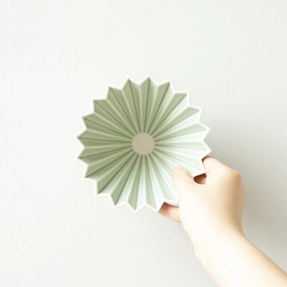 ORIGAMI 陶瓷 摺紙濾杯 新款霧色 V型 錐形 波浪型可用 含木座 S/M 第二代 日本製『歐力咖啡』-細節圖4