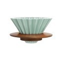 ORIGAMI 陶瓷 摺紙濾杯 新款霧色 V型 錐形 波浪型可用 含木座 S/M 第二代 日本製『歐力咖啡』-規格圖9
