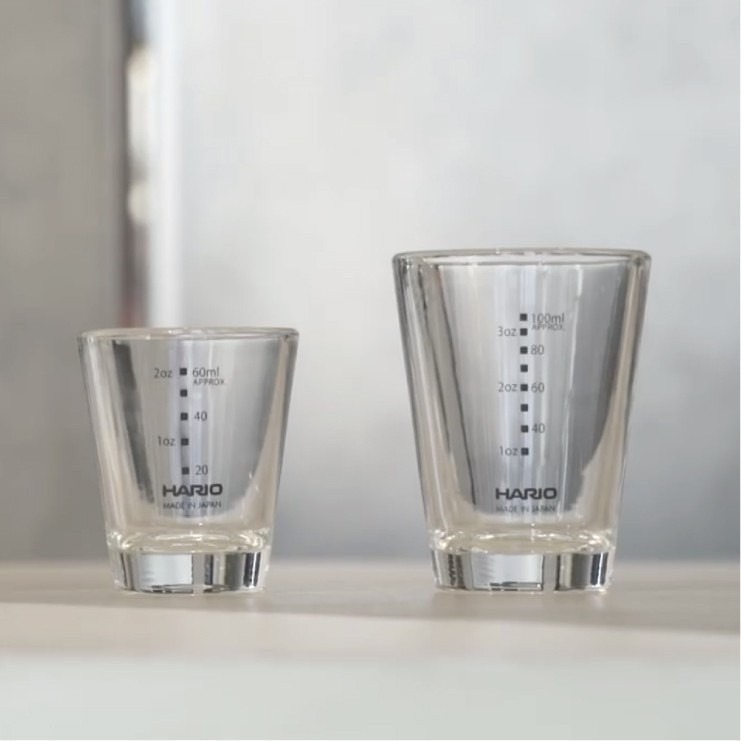 HARIO 黑刻度耐熱玻璃杯 濃縮杯 盎司杯 量杯 咖啡杯 80ml/140ml 日本製『歐力咖啡』-細節圖3