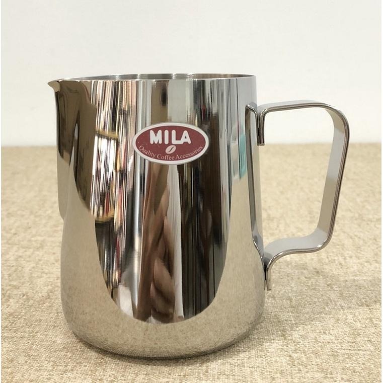 MILA 拉花鋼杯 不銹鋼拉花杯 拉花杯 350ml/600ml/1000ml 杯口拋光 無翻嘴『歐力咖啡』-細節圖3