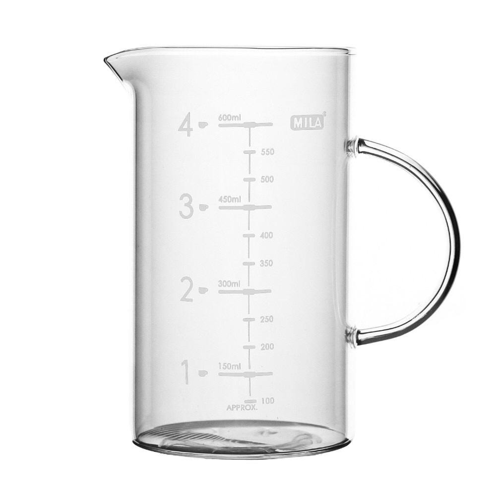 MILA 玻璃咖啡量杯 燒杯 耐熱玻璃 玻璃量杯 刻度量杯 350ml / 650ml『歐力咖啡』-細節圖3