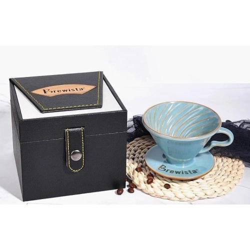 Brewista Artisan 新款 V60螺旋紋全瓷咖啡濾杯 冰晶藍 1-2人份 禮盒『歐力咖啡』
