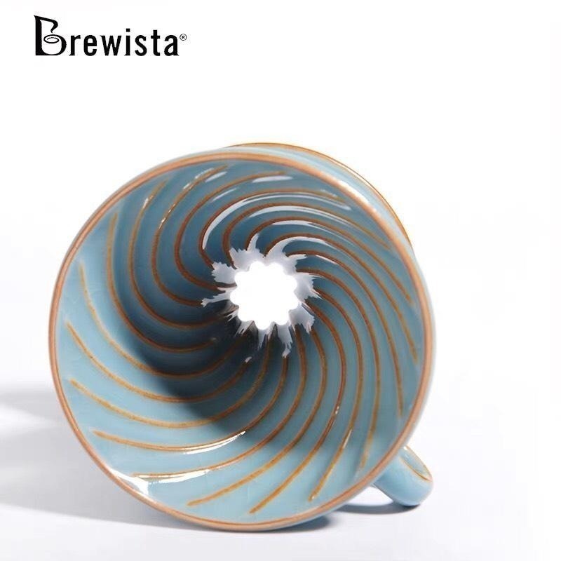 Brewista Artisan 新款 V60螺旋紋全瓷咖啡濾杯 冰晶藍 1-2人份 禮盒『歐力咖啡』-細節圖4