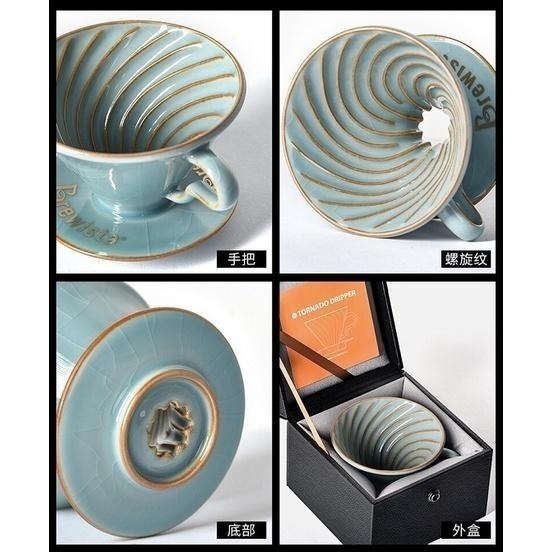 Brewista Artisan 新款 V60螺旋紋全瓷咖啡濾杯 冰晶藍 1-2人份 禮盒『歐力咖啡』-細節圖8