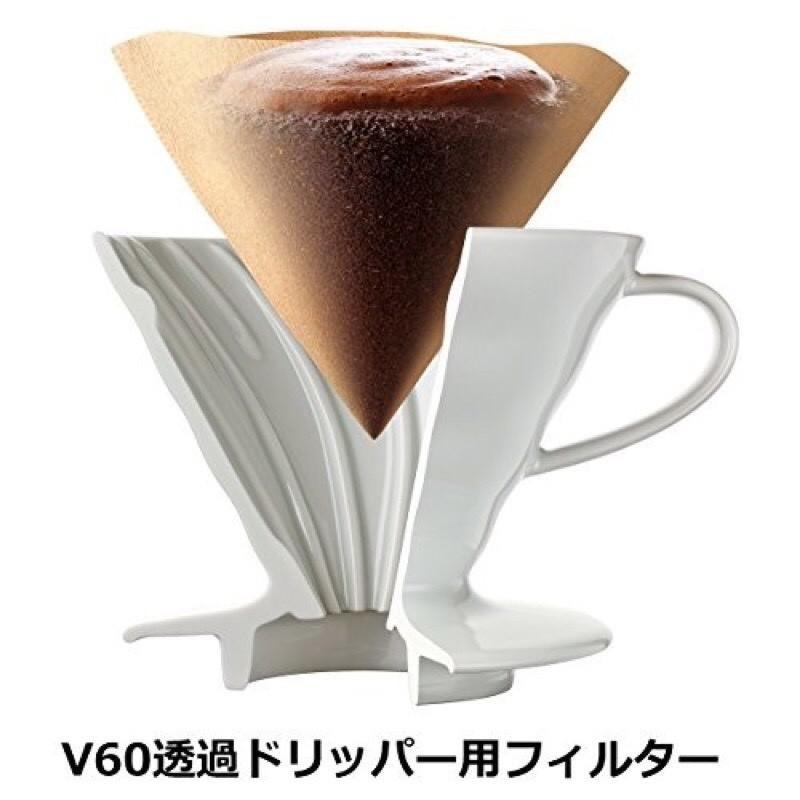 HARIO V60白色02陶瓷濾杯咖啡壺組 1-4杯 有田燒 附濾紙 XVDD-3012W『歐力咖啡』-細節圖6