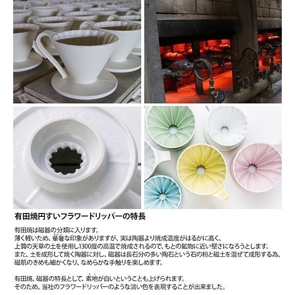 新款 三洋 CAFEC 花瓣濾杯 手沖咖啡 錐形濾杯 1-2/ 2-4人份 付計量湯匙 日本製 有田燒『歐力咖啡』-細節圖4