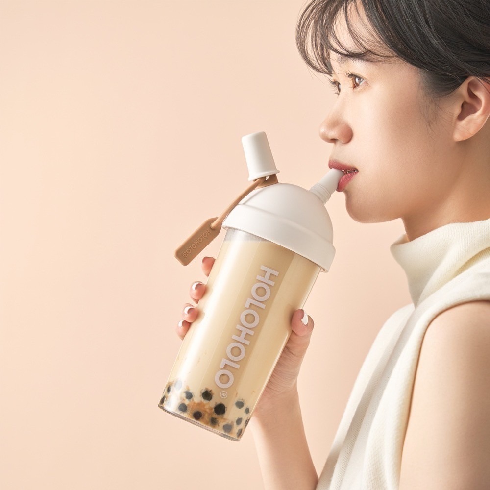 贈吸管刷『HOLOHOLO』MILKTEA CUP 奶茶杯 奶茶吸管杯 720ml（2種容量／4種顏色）波霸 粗吸管-細節圖2