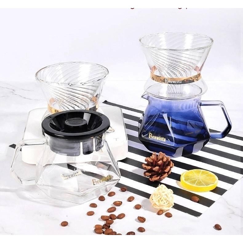 Brewista X系列 鑽石玻璃分享壺 咖啡壺 描金透明 魅影藍 400ml 500ml『歐力咖啡』-細節圖2