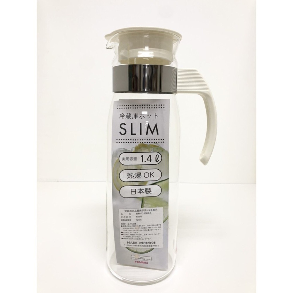 HARIO 冷水壺 冷熱兩用玻璃壺 1400ml 米白色/黑灰色 耐熱玻璃 日本製造 RPLN-14-OW-細節圖4