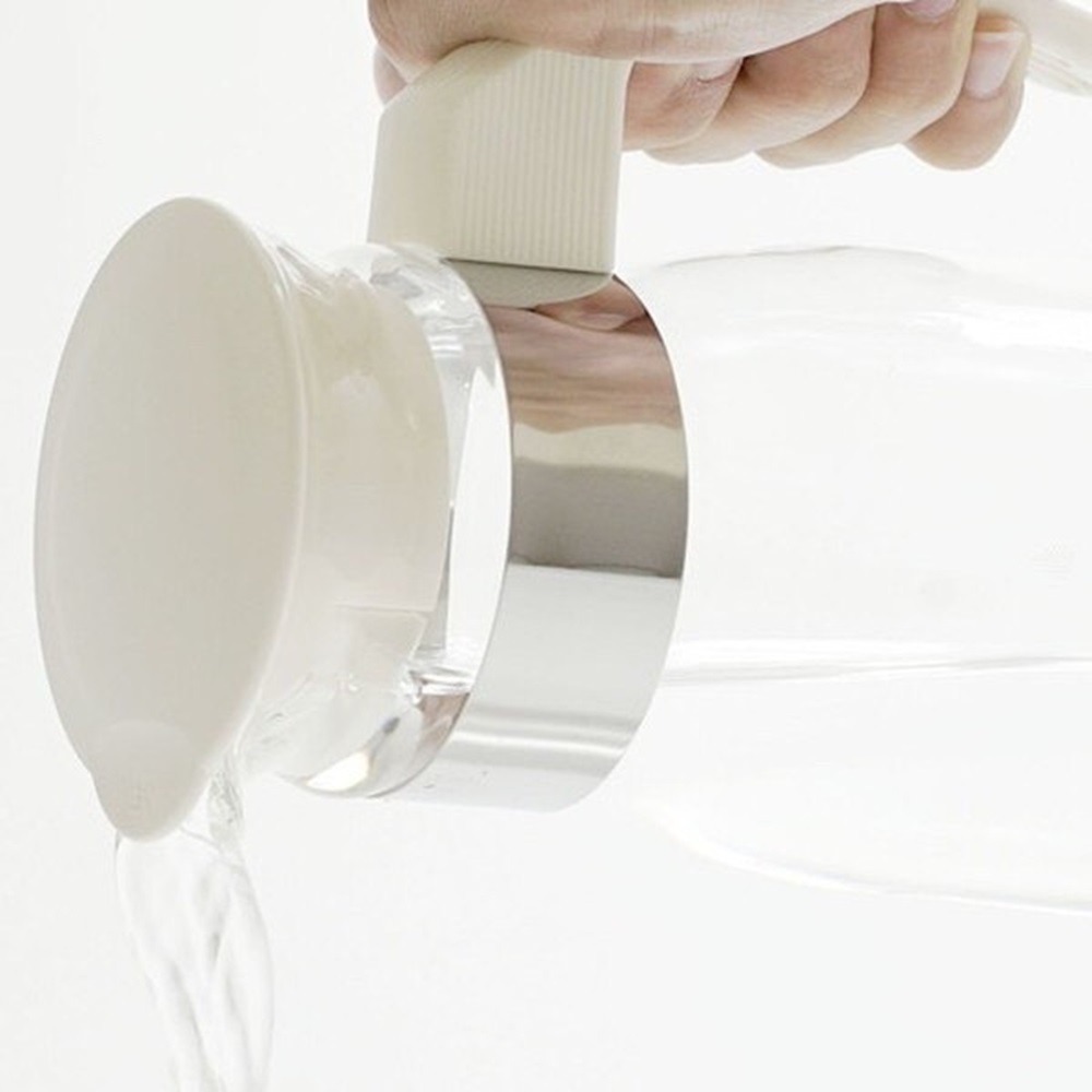 HARIO 冷水壺 冷熱兩用玻璃壺 1400ml 米白色/黑灰色 耐熱玻璃 日本製造 RPLN-14-OW-細節圖7