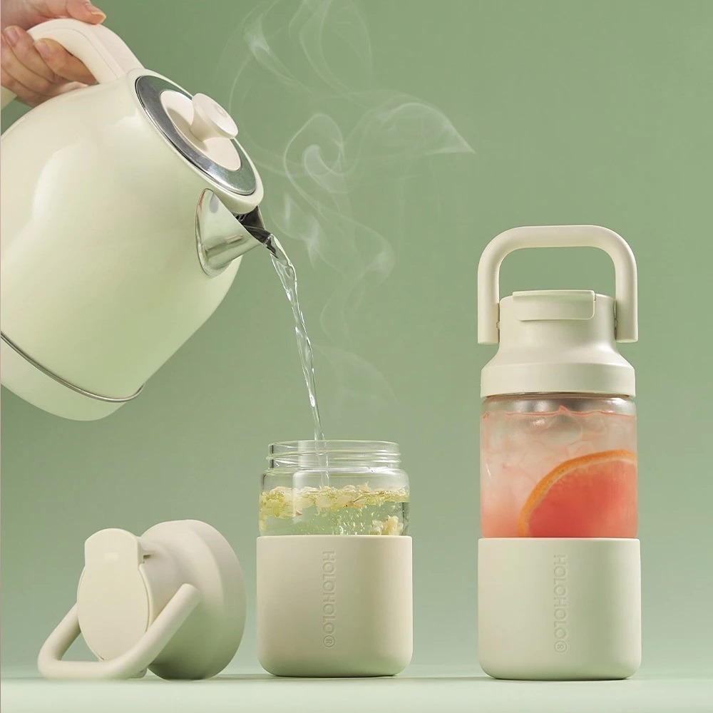 『HOLOHOLO』茶水分離玻璃水壺  650ml／4色 泡茶壺 泡茶杯 茶濾網 水壺 隨行杯-細節圖5
